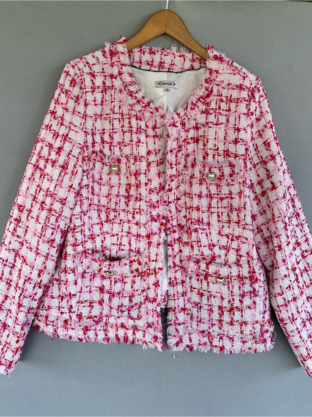 Nanette Lepore Tweed Blazer Jacket Size 14 - Picture 3 of 9